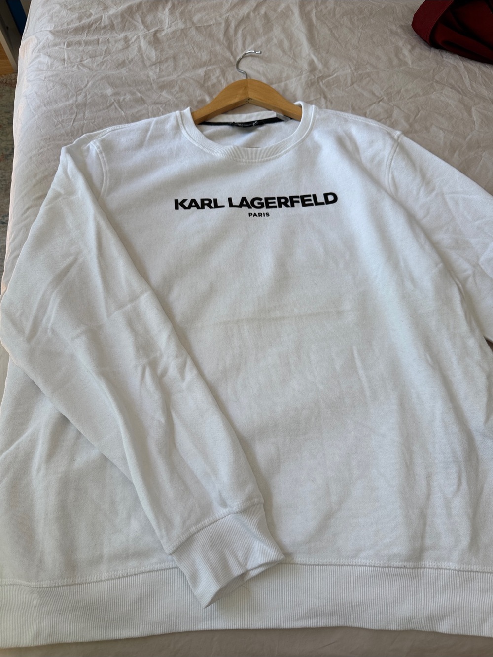 Karl Lagerfeld White Sweatshirt with Black Logo